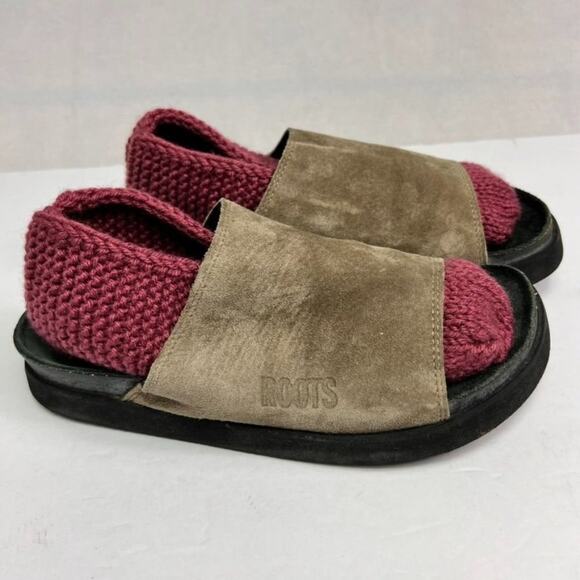 ROOTS Suede Sandals Women's US 9 EU 39 Brown Strap Slip-On - Picture 5 of 15